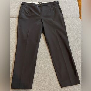 J.Crew Pant Woman's 10 Black Martie Crop Pleated mid rise side zip stretch